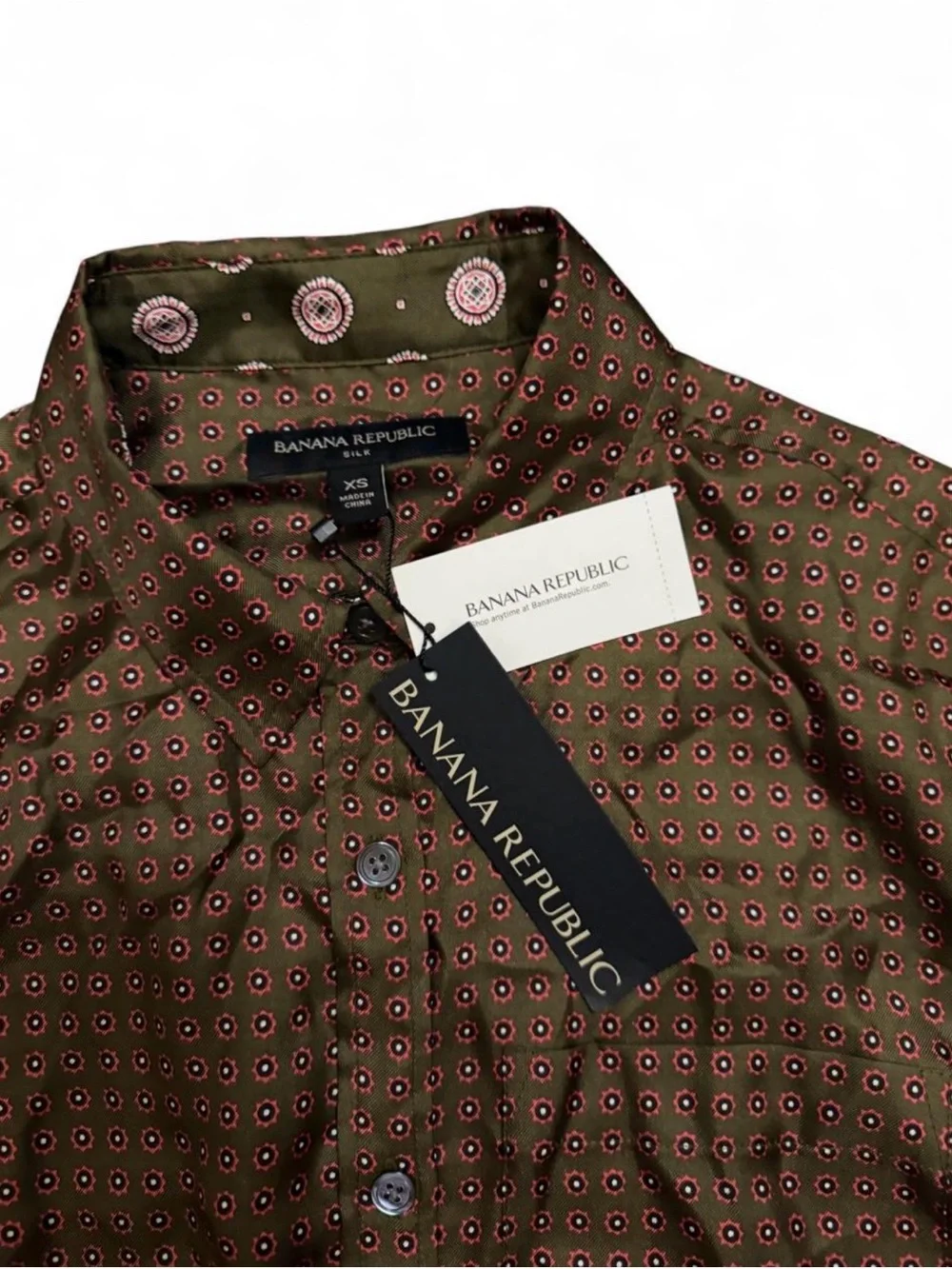 Banana Republic Brown Geometric Button-Down Shirt
